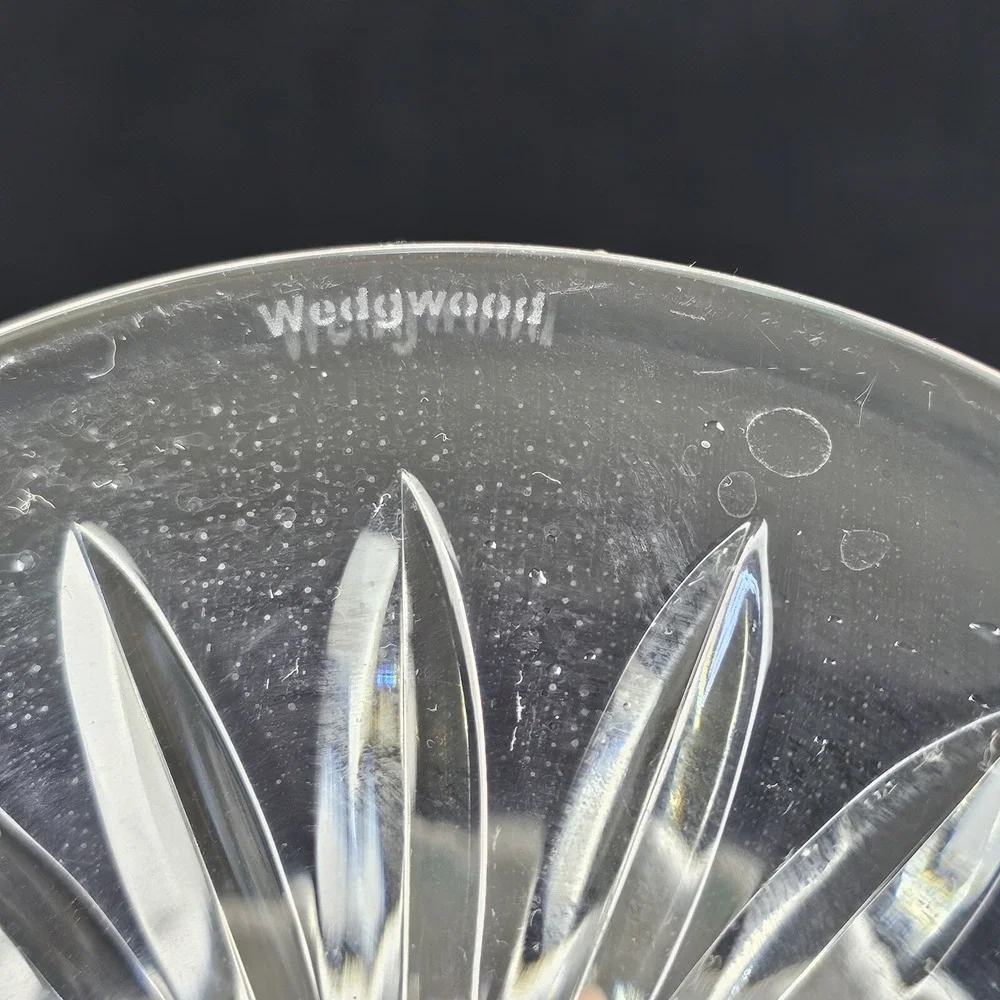 Vintage Wedgwood Germany Cut Crystal Pillar Candle Holder‎ Heavy Base